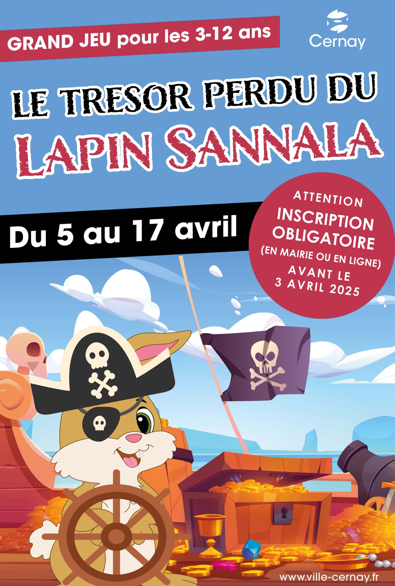Le lapin Sannala en pirate sur le pont d'un bateau