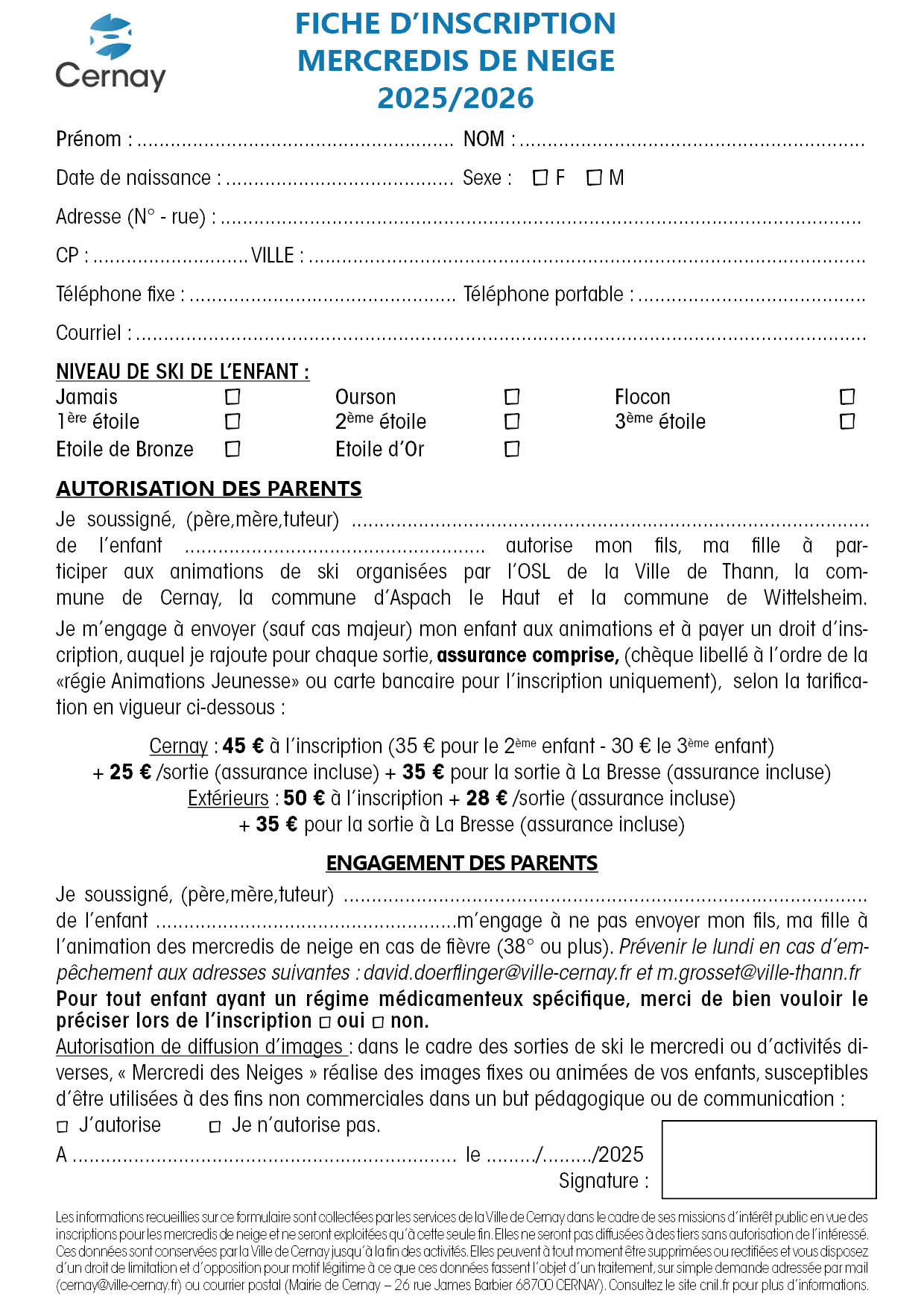 Les mercredis de neige - 2025/2026 à Cernay