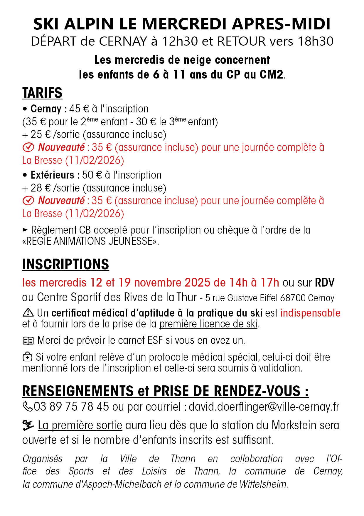 Mercredis de neige - Cernay - 2025/2026