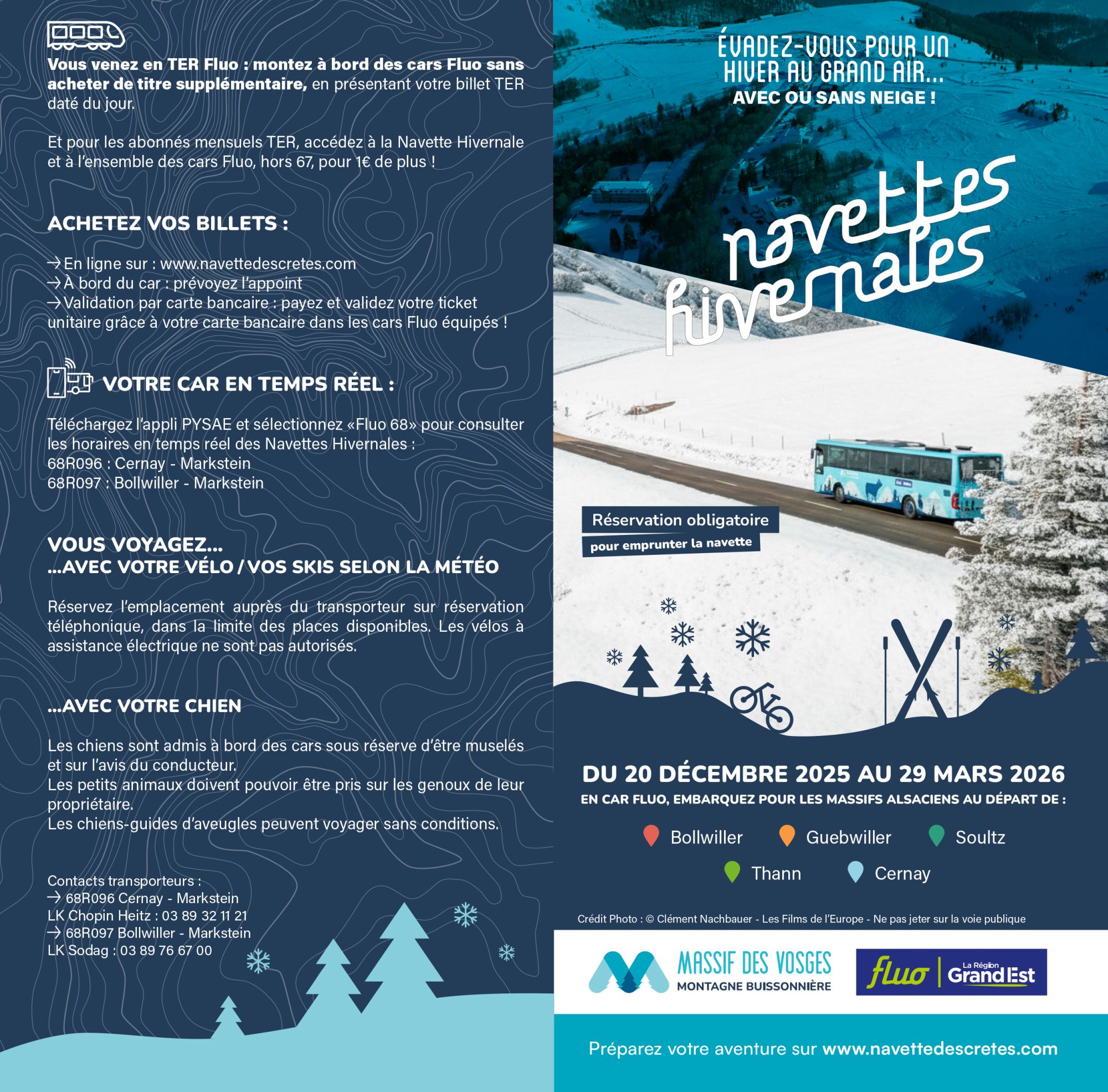 Navettes hivernales d&eacute;part de Cernay vers le Markstein