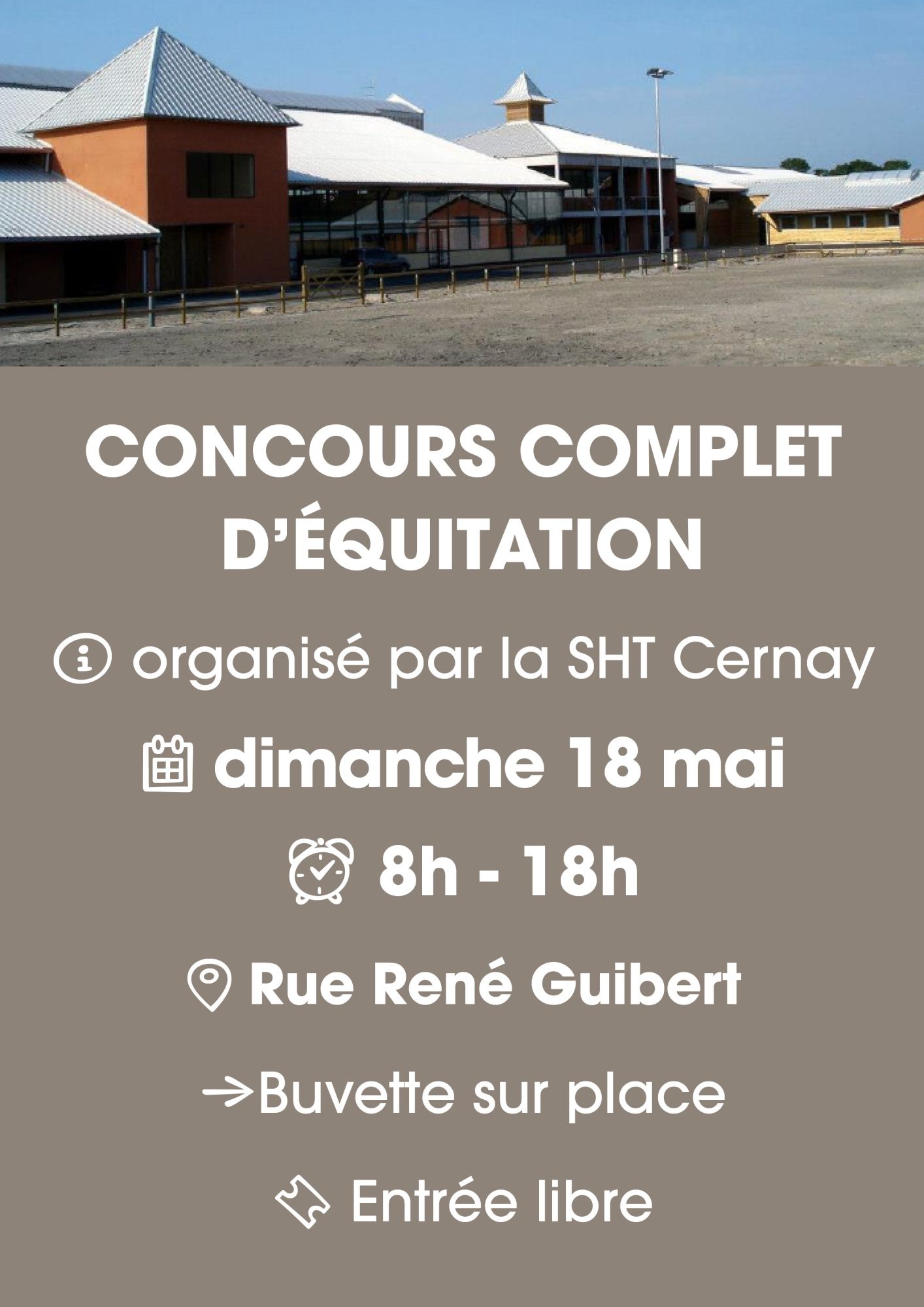 En haut de l'affiche on y voit les bâtiments de la Société Hippique de la Thur de Cernay