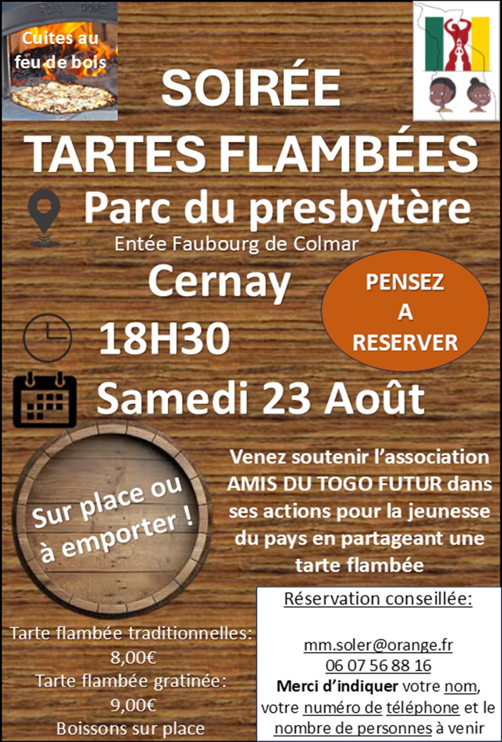 On y voit un four avec une tarte flambée.