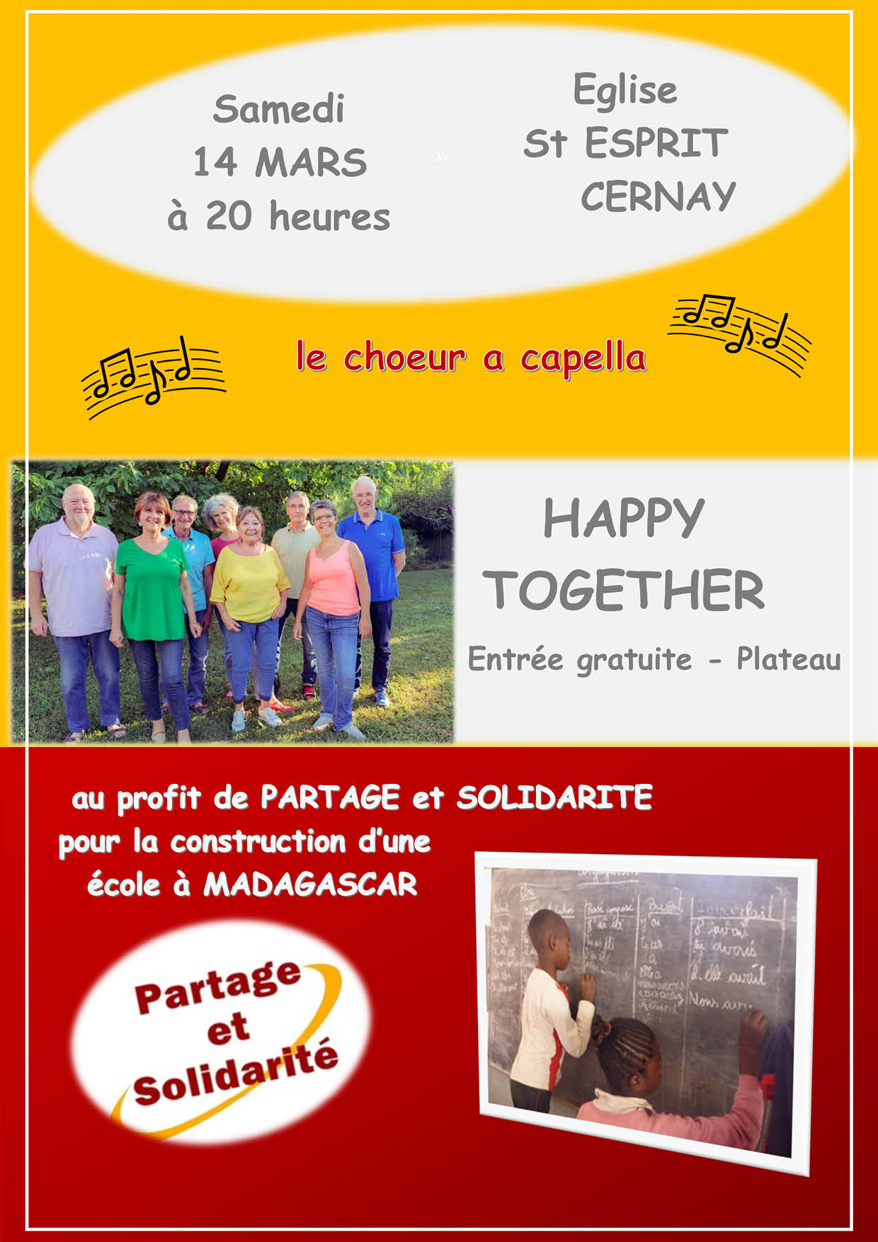 On y voit les membres de la formation musicale Happy Together