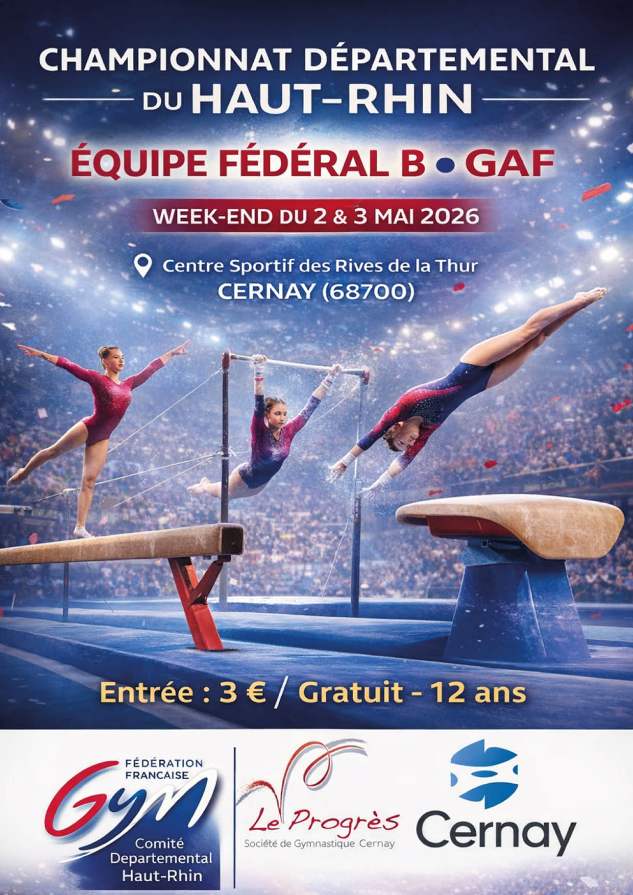 On y voit des gymnastes sur des agr&egrave;s de gymnastique.