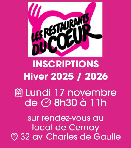 INSCRIPTIONS - LES RESTAURANTS DU COEUR