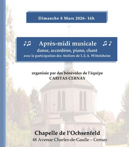 APRES-MIDI MUSICALE AU PROFIT DE CARITAS