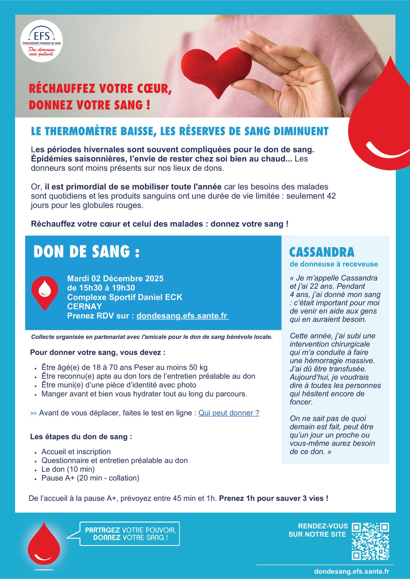 don du sang à Cernay le 02-12-25 comment faire