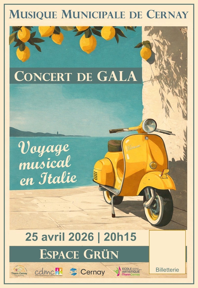 On y voit une vespa jaune, la mer avec un phare et des citrons sur une branche