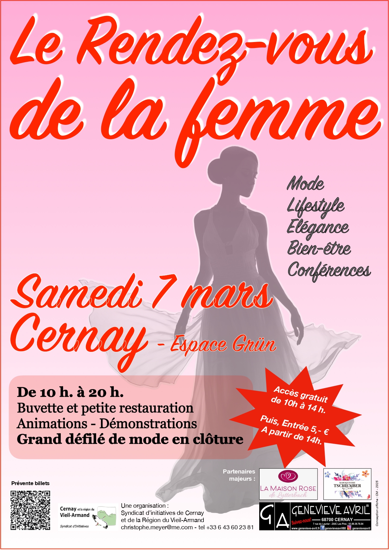 On y voit en filigrane une femme en robe de soir&eacute;e avec des ailes sur un fond rose