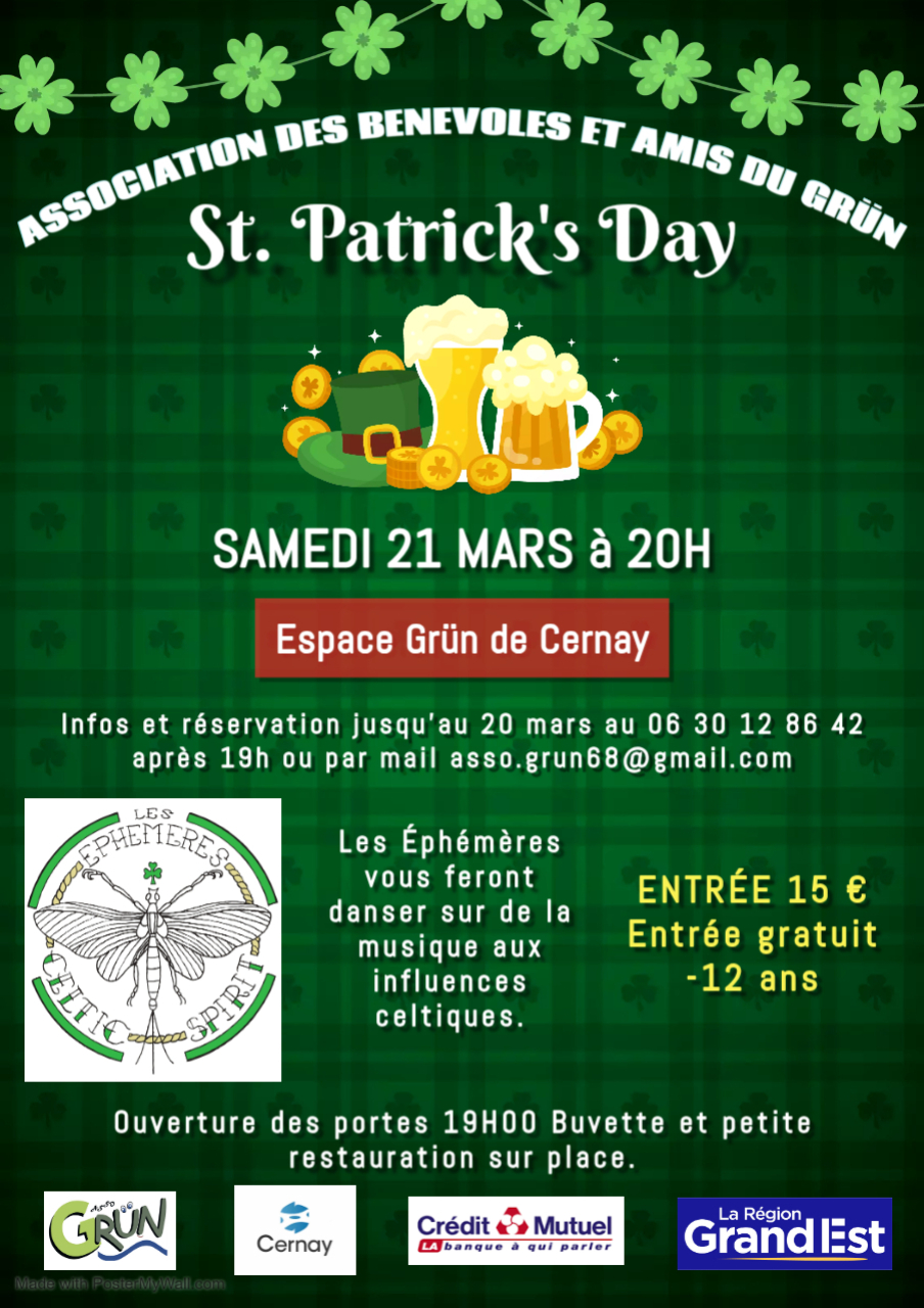 On y voit des treffles &agrave; 4 feuilles, des verres &agrave; bi&egrave;re, des pi&egrave;ces d'or