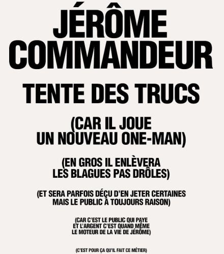 SPECTACLE DE JÉRÔME COMMANDEUR 