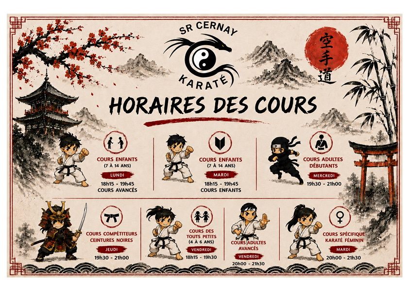 On y voit des athl&egrave;tes de Karat&eacute;.
