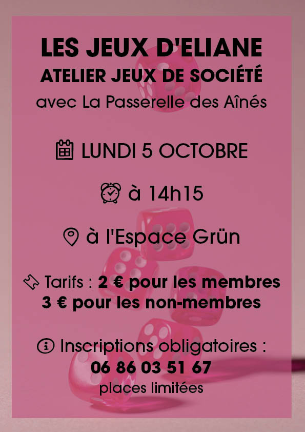 On y voit des d&eacute;s rose de jeux de soci&eacute;t&eacute;