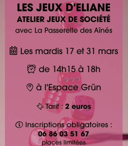 JEUX DE SOCIETE AVEC LA PASSERELLE DES AINES