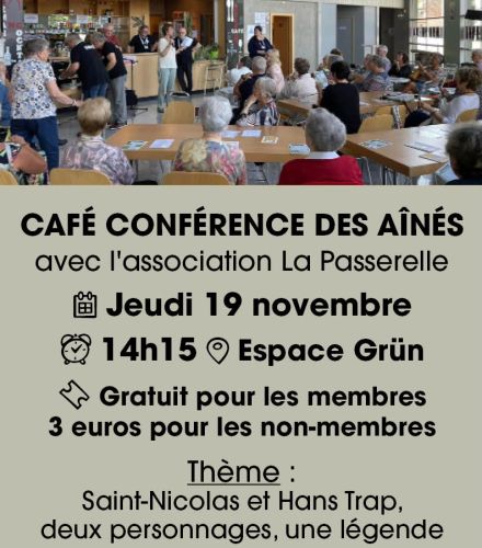 CAFE CONFERENCE DES AINES avec La Passerelle des Aînés