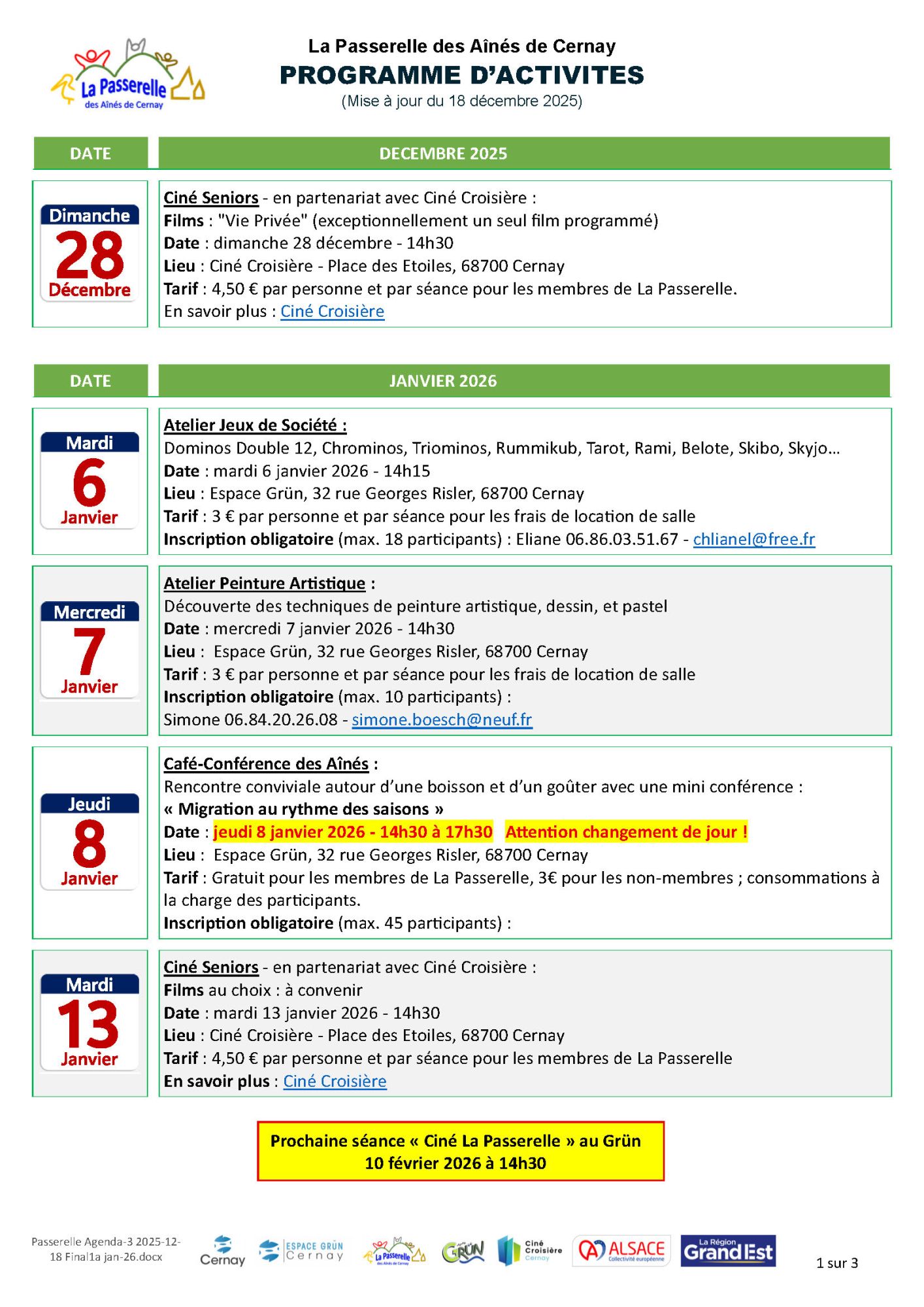 On y voit le logo de La Passerelle des A&icirc;n&eacute;s