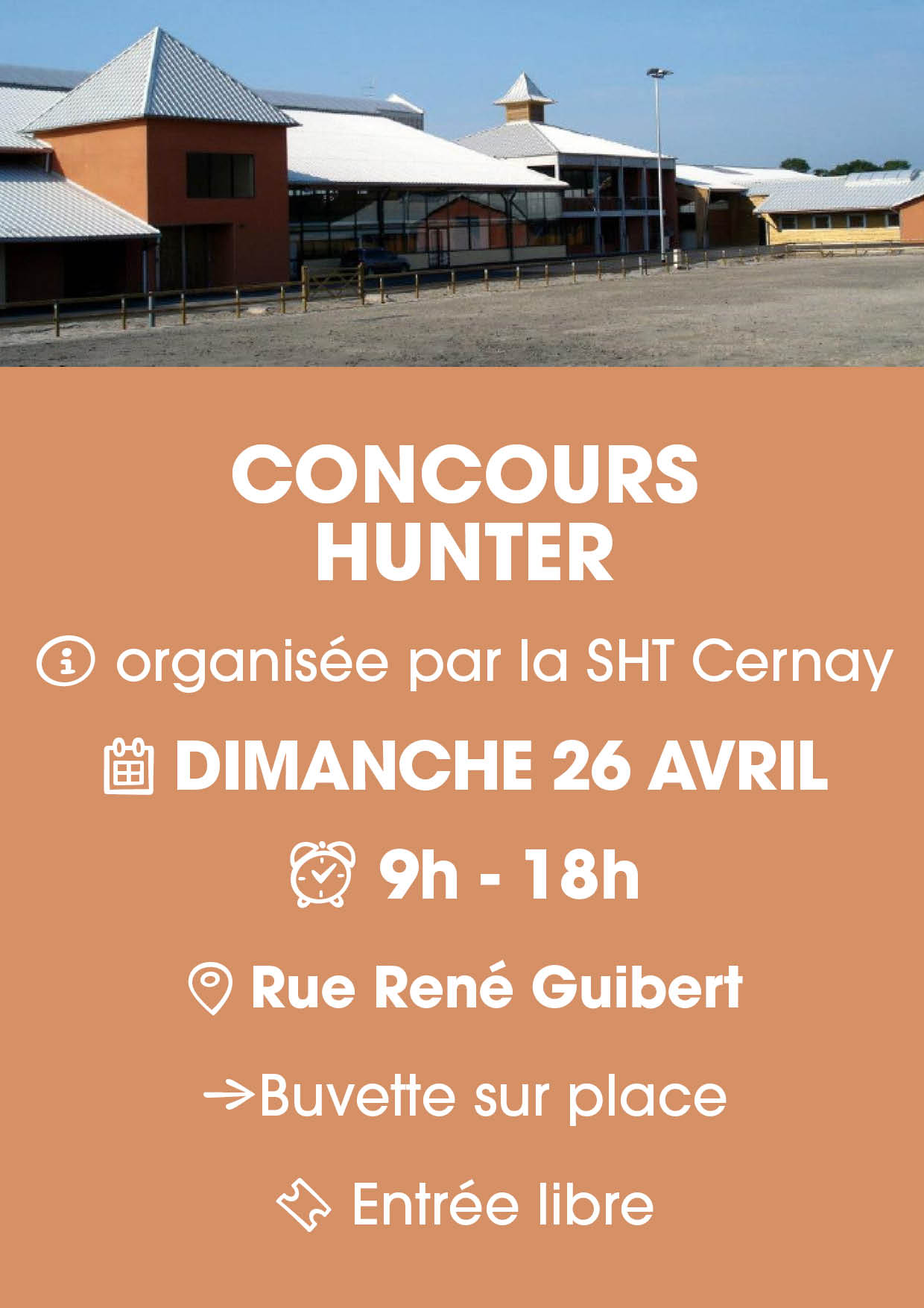 On y voit les b&acirc;timents du Centre Hippique de Cernay