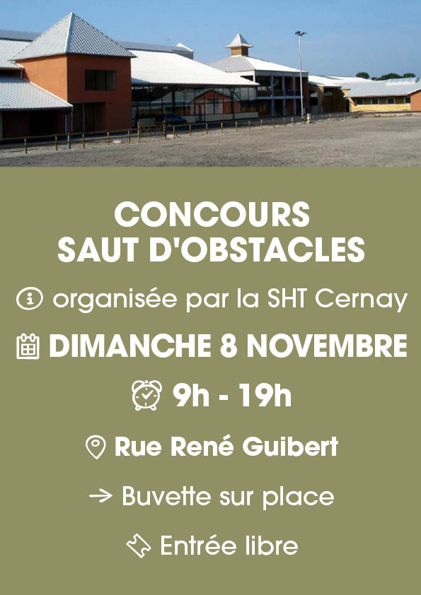 Concours saut d'obstacle à la société hippique de la Thur de Cernay le 08/11/2026 On y voit les batiments de la SHT de Cernay