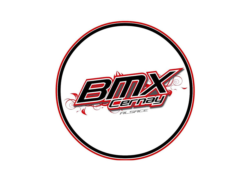 On y voit BMX CERNAY ALSACE dnas deux ronds rouge et noir