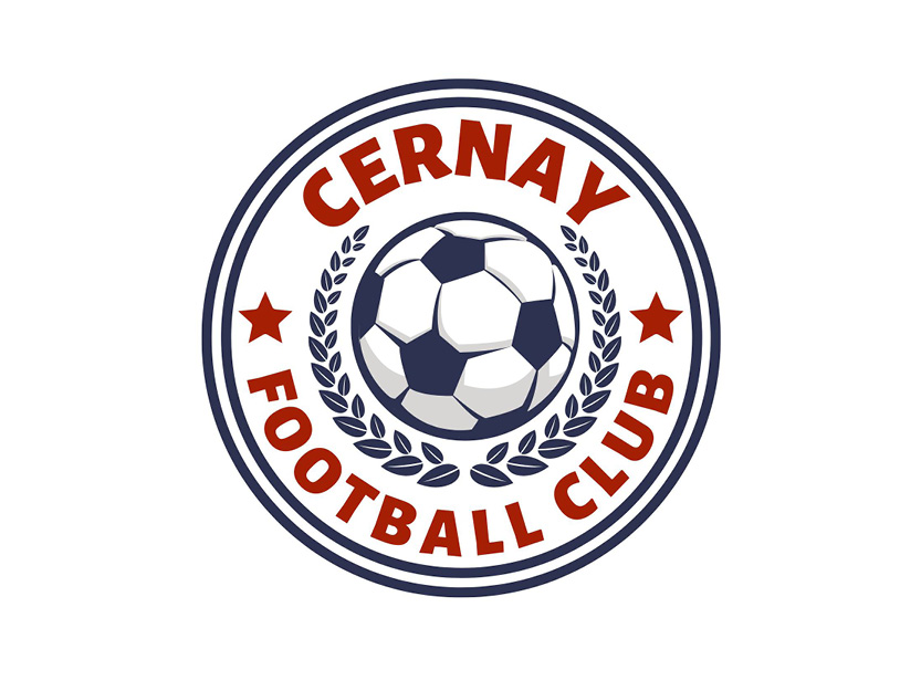 Dans le centre du logo on y voit une balle de foot entouré d"une couronne de lauriers