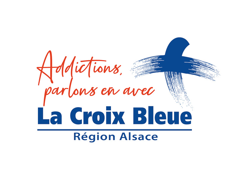 On y voit une croix bleue effet peinture