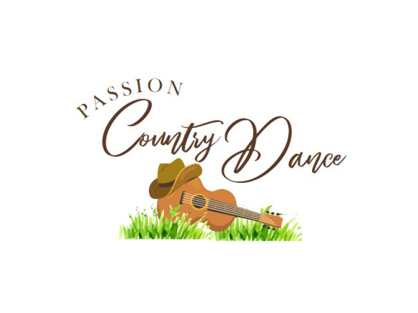 On y voit une guitare avec un chapeau de cow-boy sur de l'herbe