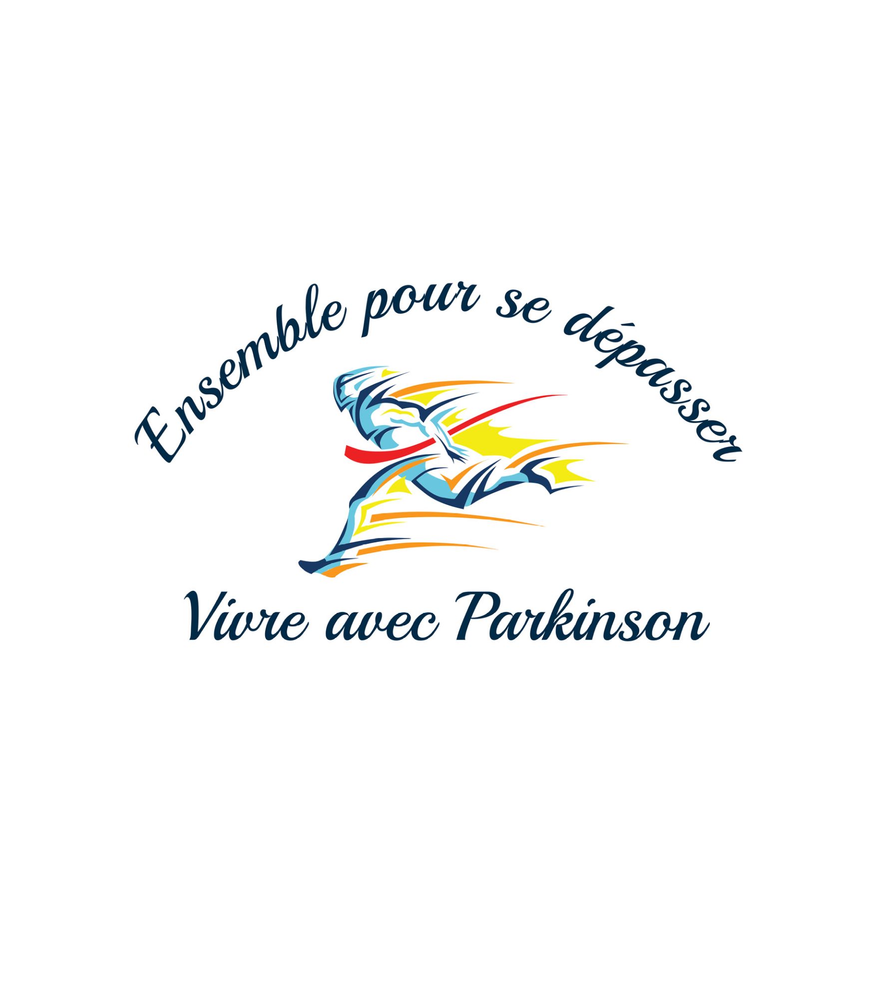 Pn y voit un athlète qui court, il laisse des traces multicolores